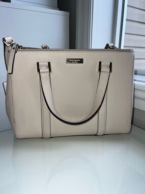 kate spade Cream Saffiano Leather Satchel